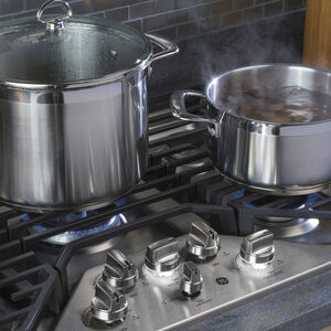 GE Profile 30 in. 5-Burner Natural Gas Cooktop with Griddle, Simmer Burner & Power Burner - Stainless Steel, , hires