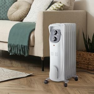 Lifesmart 1500W Radiator Space Heater with 3 Heat Settings & Overheat Safety Shut-Off - White, , hires