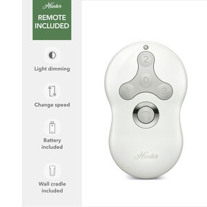 Hunter Dempsey 44 in. Low Profile Ceiling Fan with LED Light Kit and Handheld Remote - Fresh White, Fresh White, hires