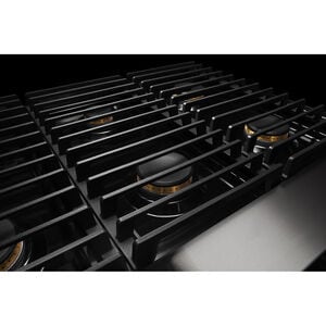 JennAir Noir Series 36 in. 5.1 cu. ft. Smart True European Convection Dual Fuel Range with 4 Sealed Burners & Grill - Stainless Steel, , hires