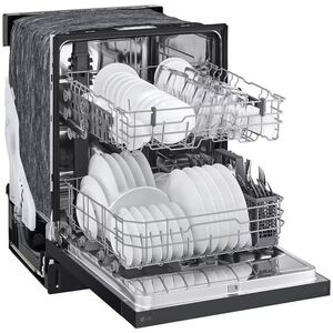 LG 24 in. Front Control Dishwasher with 52 dBa Sound Level, Dynamic Dry & Pocket - Black, Black, hires