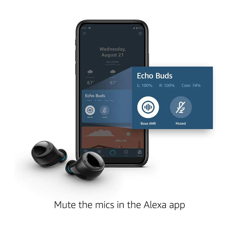 Amazon Echo Buds True Wireless In-Ear Headphones - Black, , hires