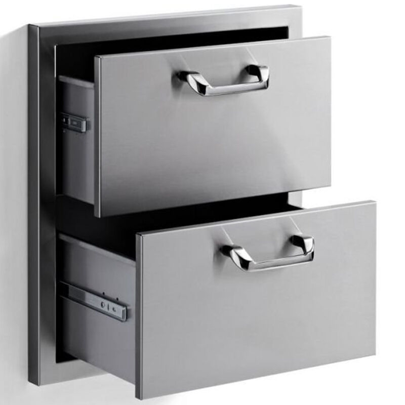 Lynx 19 in. Double Utility Drawers - Stainless Steel, , hires