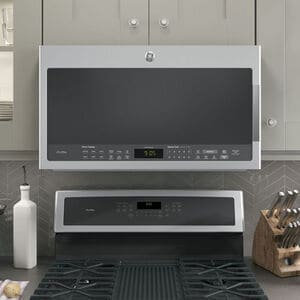 GE Profile 30 in. 2.1 cu. ft. 1000W Over-the-Range Microwave with 400 CFM & Sensor Cooking - Stainless Steel, Stainless Steel, hires