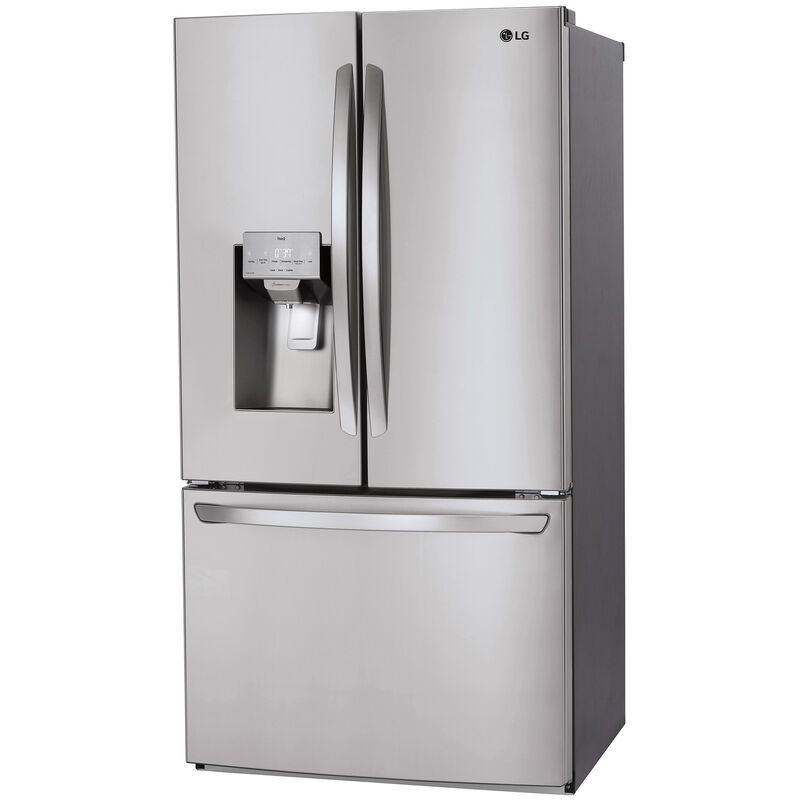 LG 36 in. 27.7 cu. ft. Smart French Door Refrigerator with External Ice & Water Dispenser - Printproof Stainless Steel, PrintProof Stainless Steel, hires