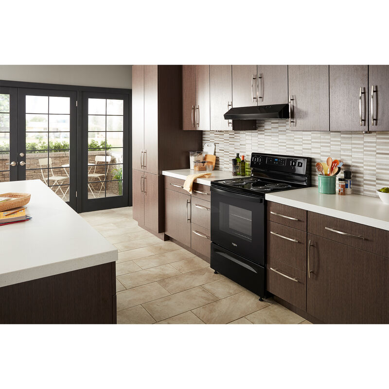 Whirlpool 30 in. 4.8 cu. ft. Electric Range with Coil Burners - Black, Black, hires