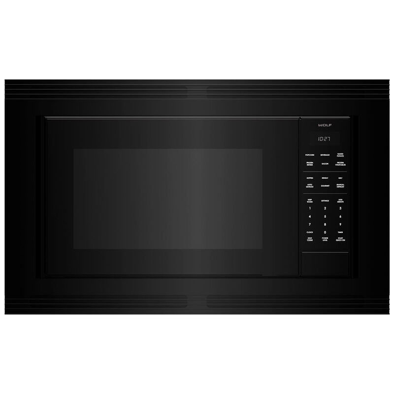 Wolf 30" M Series Contemporary Black Glass Standard Microwave Trim, , hires