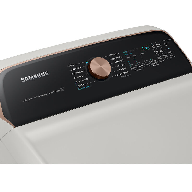 Samsung 27 in. 7.4 cu. ft. Smart Electric Dryer with Sensor Dry, Sanitize & Steam Cycle - Ivory, , hires