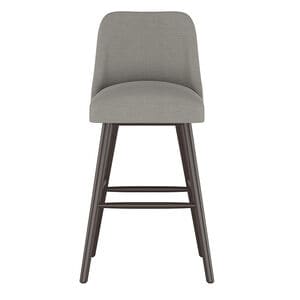 Skyline Furniture Modern Mid Century Bar Stool in Linen Fabric - Grey, Grey, hires