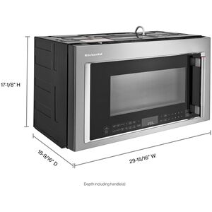 KitchenAid 30 in. 1.9 cu. ft. 1200W Over-the-Range Microwave with 400 CFM, Convection & Sensor Cooking - Stainless Steel, , hires