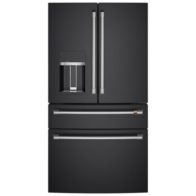 Cafe 36 in. 27.8 cu. ft. Smart 4-Door French Door Refrigerator with Ice & Water Dispenser - Matte Black | CVE28DP3ND1