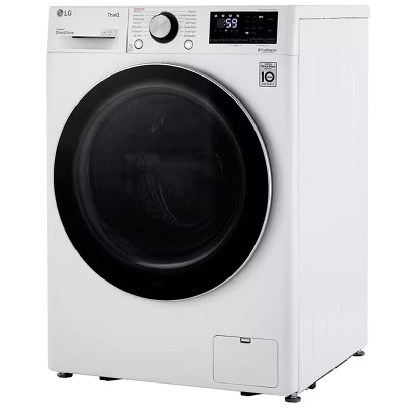 LG 24 in. 2.4 cu. ft. Smart Stackable Front Load Washer with Sanitize & Steam Wash Cycle - White, White, hires