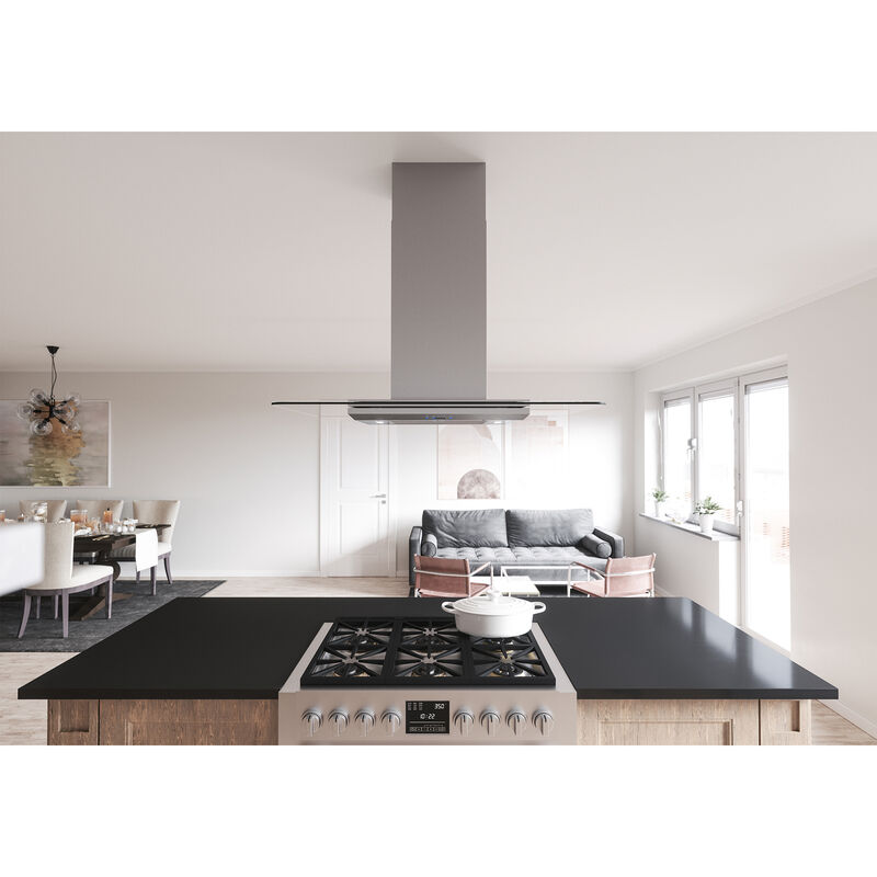 Zephyr 36 in. Convertible Chimney Style Range Hood with 600 CFM, 5 Fan Speeds & 2 LED Lights - Stainless Steel, , hires