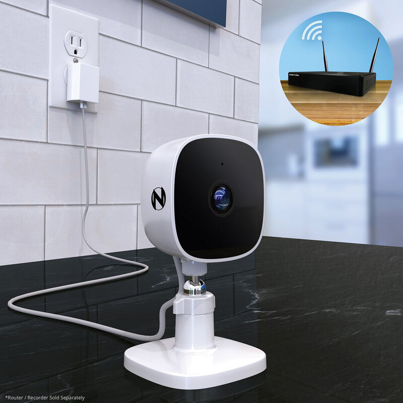Night Owl - Indoor Wi-Fi IP Plug In 1080p Deterrence Camera with 2-Way Audio - White, , hires