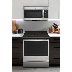 GE Profile 30 in. 5.3 cu. ft. Smart Air Fry True European Convection Slide-In Electric Range with 5 Induction Burners - Stainless Steel, Stainless Steel, hires