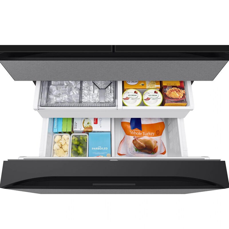 Samsung Bespoke 36 in. 28.6 cu. ft. Smart 4-Door French Door Refrigerator with AI Family Hub+, Beverage Center & Internal Water Autofill Pitcher - Charcoal Glass, , hires
