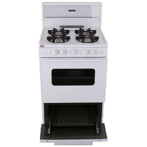 Premier 24 in. 3.0 cu. ft. Oven Freestanding Gas Range with 4 Sealed Burners - White, , hires