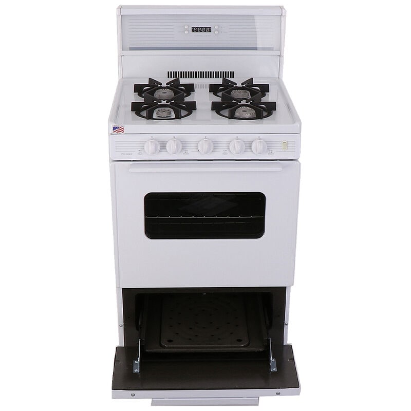 Premier 24 in. 3.0 cu. ft. Oven Freestanding Gas Range with 4 Sealed Burners - White, , hires