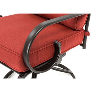 Hanover Montclair 3-Piece Bistro Dining Set with 2 Swivel Rockers and a 27" Square Table - Chile Red, , hires