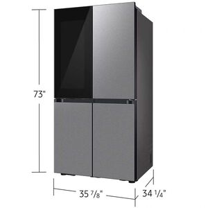 Samsung Bespoke 36 in. 28.6 cu. ft. Smart 4-Door Flex French Door Refrigerator with Temperature Controlled Beverage Center & Internal Water Dispenser - Fingerprint Resistant Stainless Steel, Fingerprint Resistant Stainless, hires