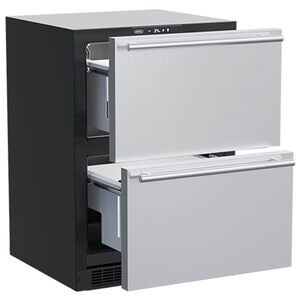 Marvel Classic Collection 24 in. 5 cu. ft. Double Refrigerator Drawers - Stainless Steel, , hires