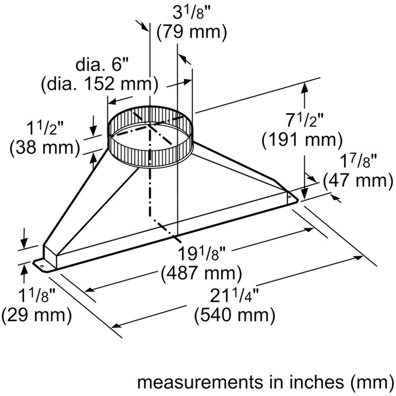 Bosch 6 in. Side/Rear Transition for Downdrafts, , hires