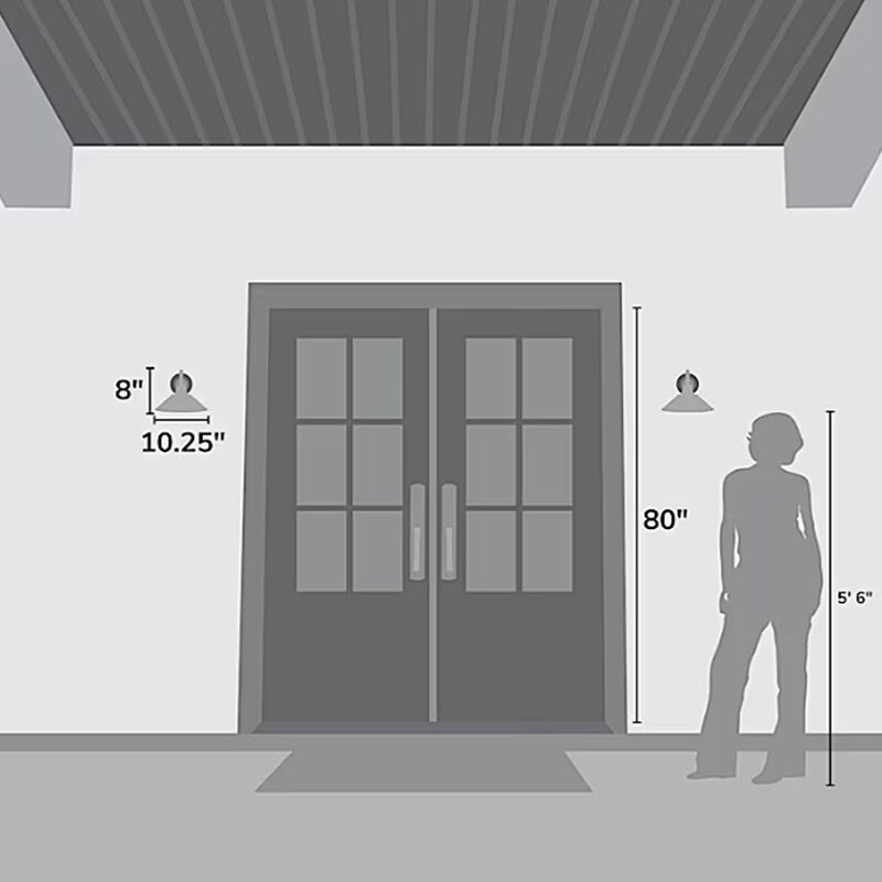 Hunter Skyflow Rustic Modern Metal Cone Outdoor Small Wall Light- Matte Black, , hires