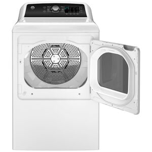 GE 27 in. 7.4 cu. ft. Electric Dryer with Sanitize Cycle & Sensor Dry - White, , hires