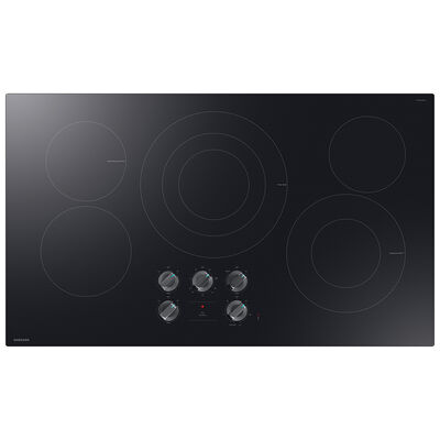 Samsung 36 in. 5-Burner Smart Electric Cooktop with Simmer Burner & Power Burner - Black | NZ36FG6432RK