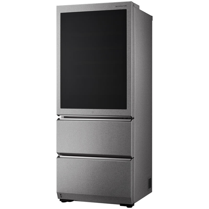 LG Signature InstaView 28 in. Freestanding Smart Wine Cooler with 2 Freezer Drawers, Multi-Zone & 65 Bottle Capacity - Textured Steel, , hires