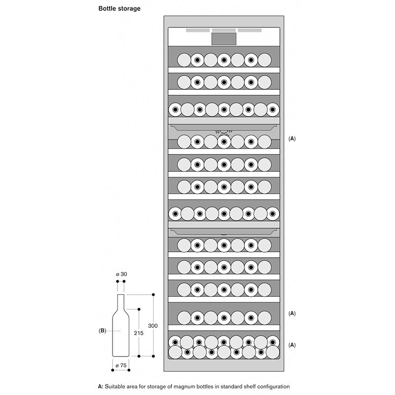 Gaggenau 400 Series 24 in. Built-in Wine Coolers with Metal & Wood Racks, Multi-Temperature Zones & 99 Bottle Capacity - Stainless Steel, , hires
