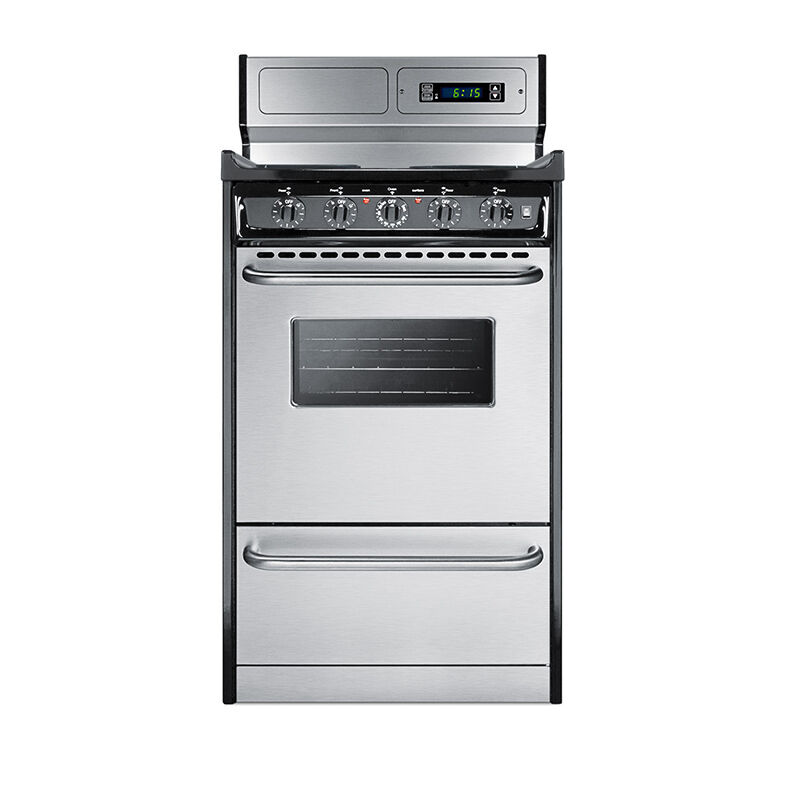 Summit Professional 20 in. 2.4 cu. ft. Oven Freestanding Electric Range with 4 - Steel | P.C. Richard & Son