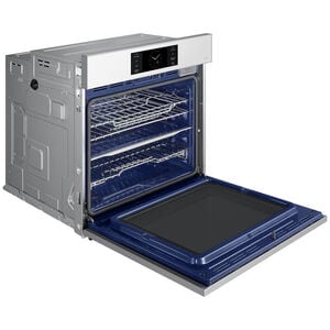 Samsung Bespoke 30 in. 5.1 cu. ft. Smart Steam Electric Single Wall Oven with Dual Convection - White Glass, , hires