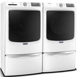 Maytag 27 in. 7.3 cu. ft. Stackable Gas Dryer with Extra Power, Sanitize, Steam & Quick Dry Cycle - White, White, hires