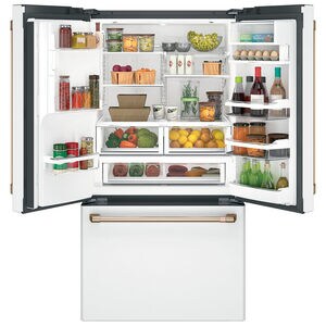 Cafe 36 in. 27.8 cu. ft. Smart French Door Refrigerator with Ice & Water Dispenser - Matte White, Matte White, hires