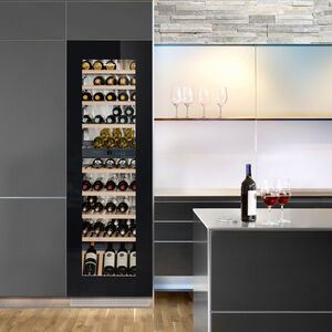 Liebherr 24 in. Built-In 9.6 cu. ft. Wine Cooler with 83 Bottle Capacity, Dual Temperature Zone & Digital Control - Black Glass, , hires