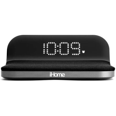 iHome Compact Alarm Clock with Qi Wireless and USB Charging | IW18BG