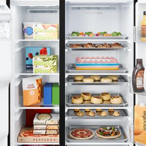 GE 36 in. 27.9 cu. ft. Side-by-Side Refrigerator with Ice & Water Dispenser - Slate, Slate, hires