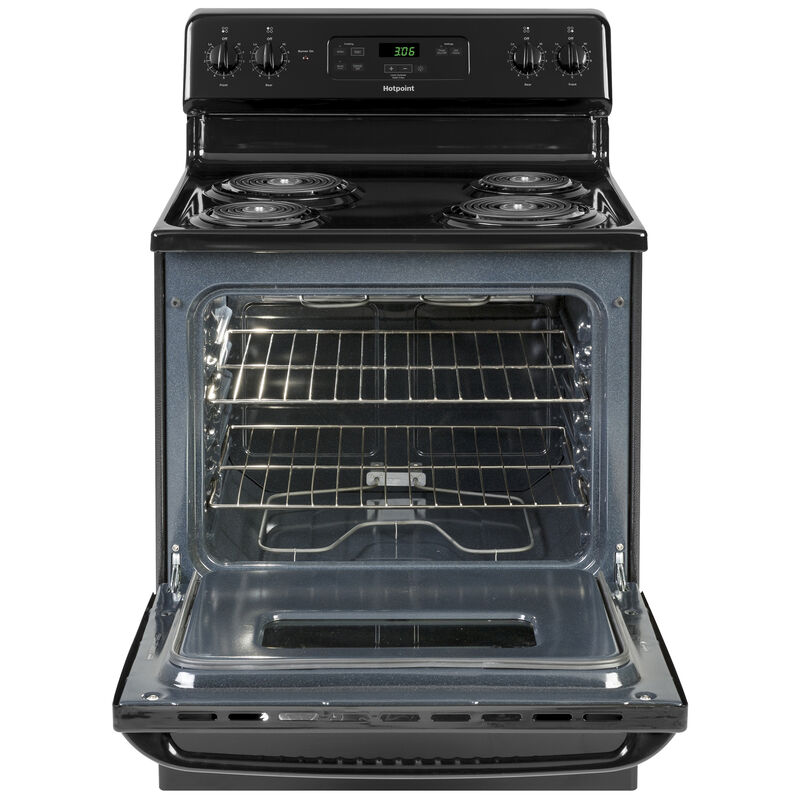 GE Hotpoint 30 in. 5.0 cu. ft. Oven Freestanding Electric Range with 4 Coil Burners - Black, , hires
