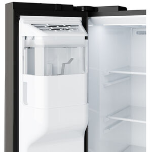 GE 36 in. 27.9 cu. ft. Side-by-Side Refrigerator with Ice & Water Dispenser - Slate, Slate, hires