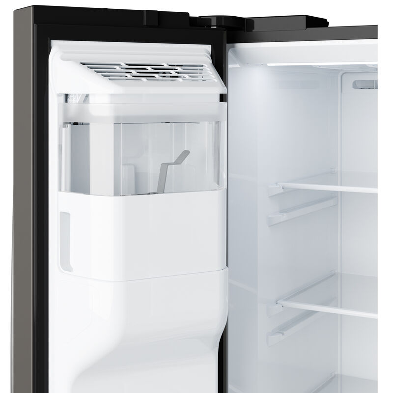 GE 36 in. 27.9 cu. ft. Side-by-Side Refrigerator with Ice & Water Dispenser - Slate, Slate, hires