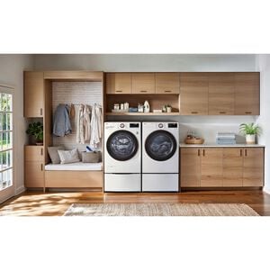 LG 27 in. 7.8 cu. ft. Smart Stackable Ventless Electric Dryer with Dual Inverter Heat Pump & AI Sensor Dry - White, , hires