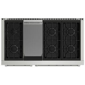 Wolf 48 in. 6.9 cu. ft. Standard Convection Double Oven Gas Range with 6 Sealed Burners & Griddle - Stainless Steel, , hires