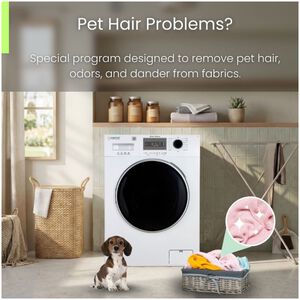 Equator Compact 24 in. 1.57 cu. ft. Stackable Front Load Washer with Pet & Sanitize Cycle - White, , hires