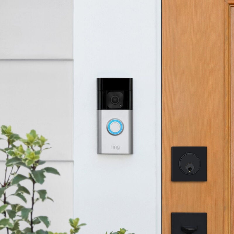 Ring Battery Doorbell Plus with Head-to-Toe View & Smart Wifi Video - Satin Nickel, , hires
