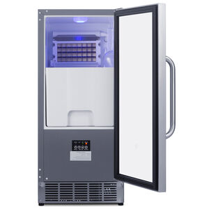 Summit 15 in. Built-In Undercounter Outdoor Commercial-Use Ice Maker with 25 lb. Ice Storage, Auto-Defrost & Digital Control - Stainless Steel, , hires