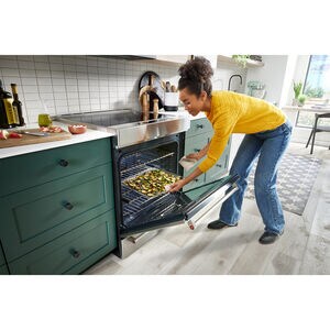 KitchenAid 30 in. 6.4 cu. ft. Air Fry True European Convection Steam Slide-In Electric Range with 4 Induction Burners - Stainless Steel, , hires