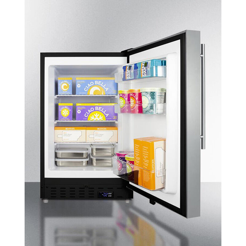 Summit 20 2.7 Cu. Ft. Built-In Upright Compact Freezer with Adjustable  Shelves & Digital Control - Stainless Steel
