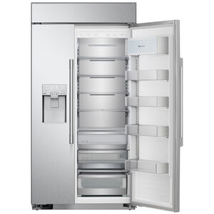 Signature Kitchen Suite 42 in. 25.6 cu. ft. Built-In Smart Counter Depth Side-by-Side Refrigerator with External Ice & Water Dispenser - Stainless Steel, , hires
