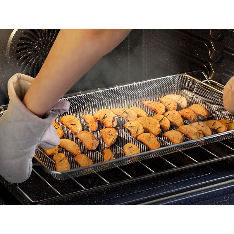 Samsung Bespoke 30 in. 6 cu. ft. Smart Air Fry Standard Convection Slide-In Gas Range with 5 Sealed Burners & Griddle - Stainless Steel, Stainless Steel, hires